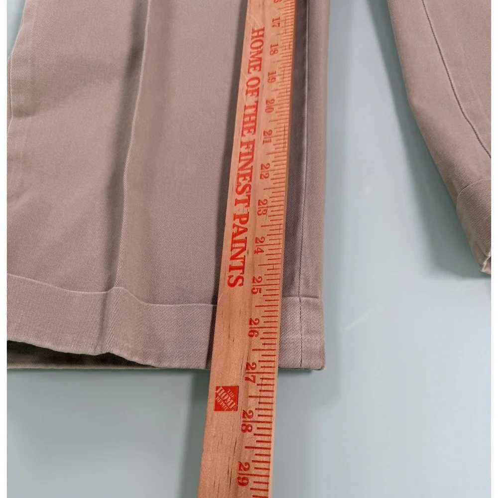 VTG Polo Ralph Lauren Ethan Pant Mens Khaki Pleated Cuffed Trouser  - 38x32